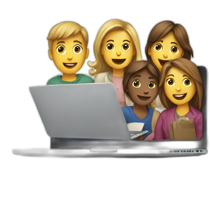 people coming out of a laptop emoji