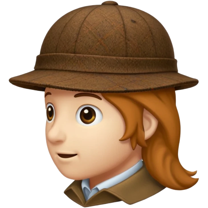 deerstalker hat two brims emoji
