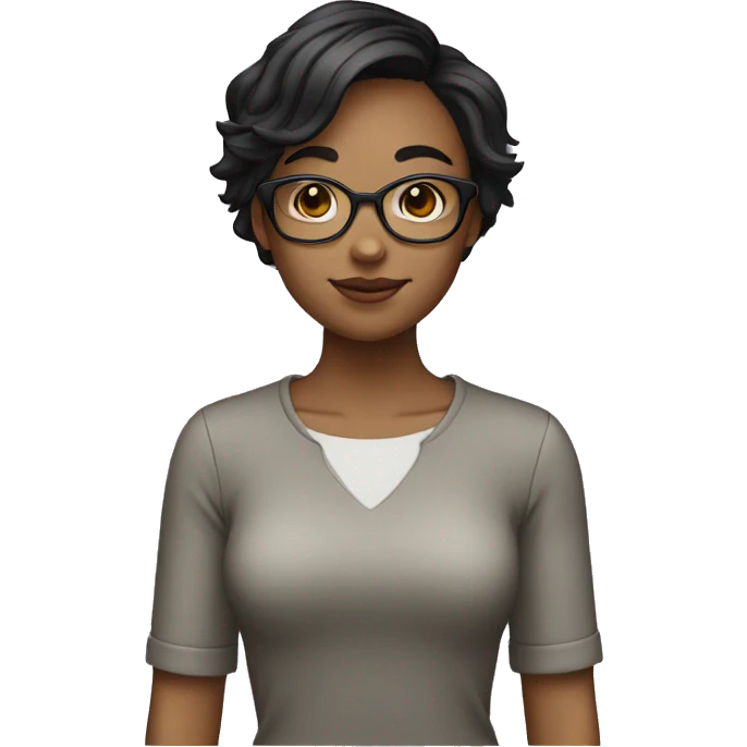 Girl with a glasses short hair emoji