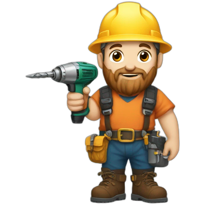 Dwarf with a drill emoji