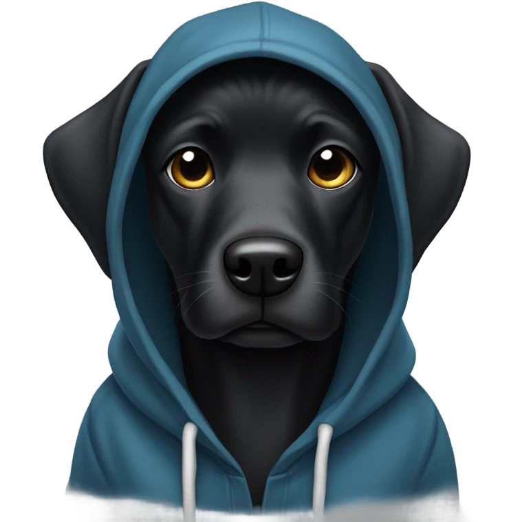 black dog wearing a hoodie emoji