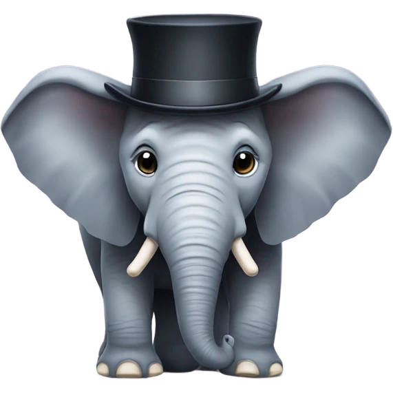 Elephant with a hat emoji