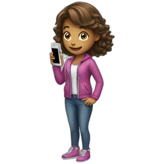 girl taking on phone emoji