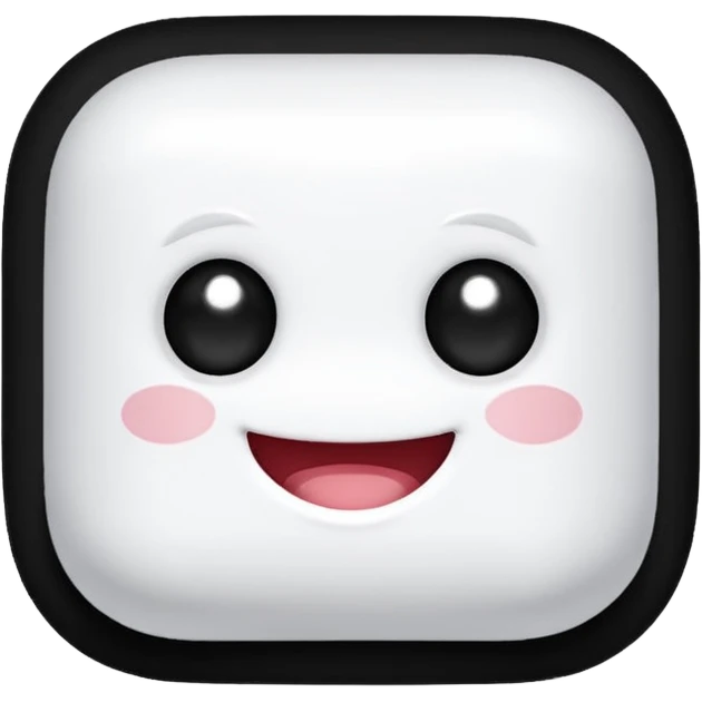 Créer un emoji en forme de marshmalow avec un sourire et des crois a la place des yeux emoji