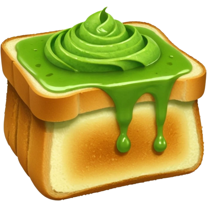 Toast with green pandan sauce emoji