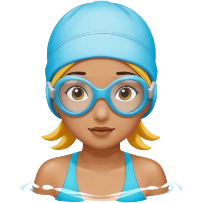 Girl with swim cap and goggles  emoji
