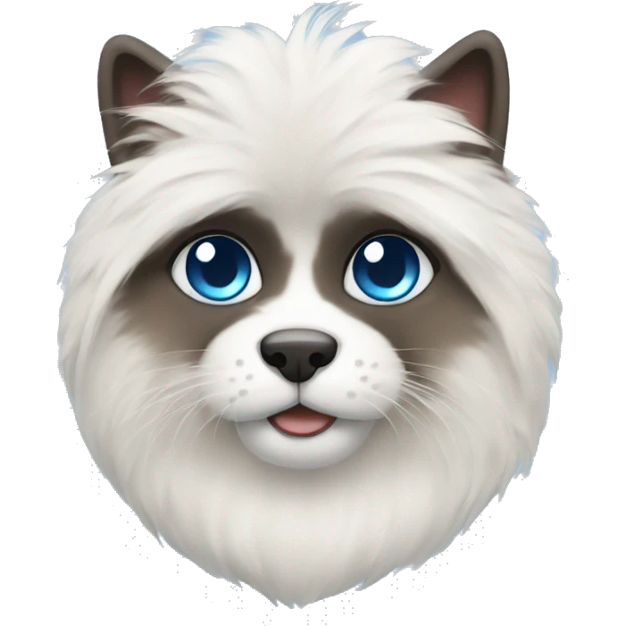 himalayan with white fur and blue eyes emoji