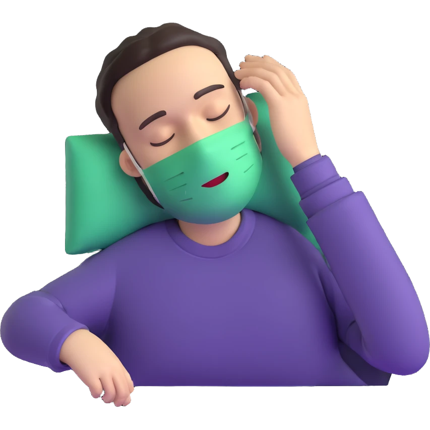 white man enjoying a spa day facial, relaxing emoji