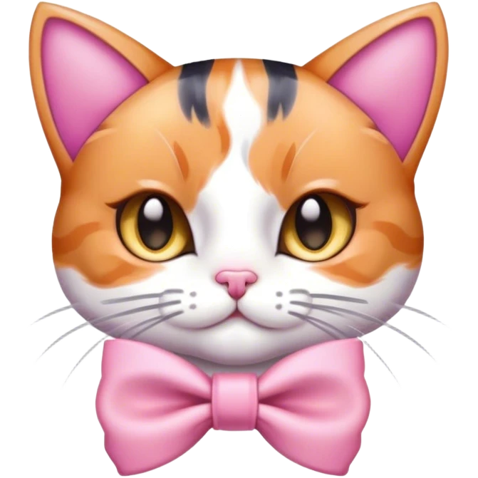 Coquette bow cat emoji