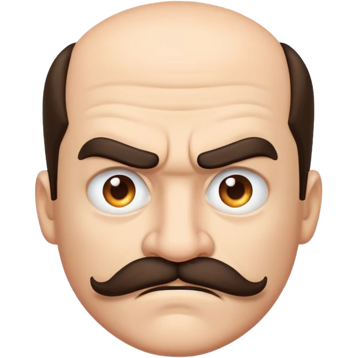angry face with mustache emoji