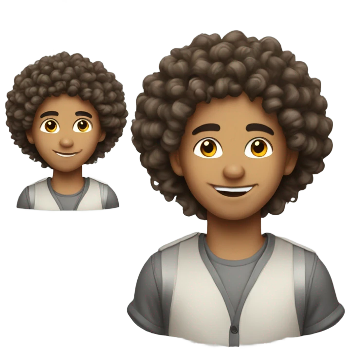 Lightskin curly boy saying hey emoji