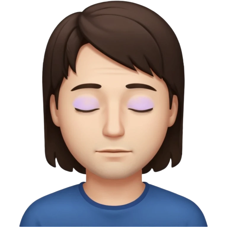 closed eyes  brunette man emoji
