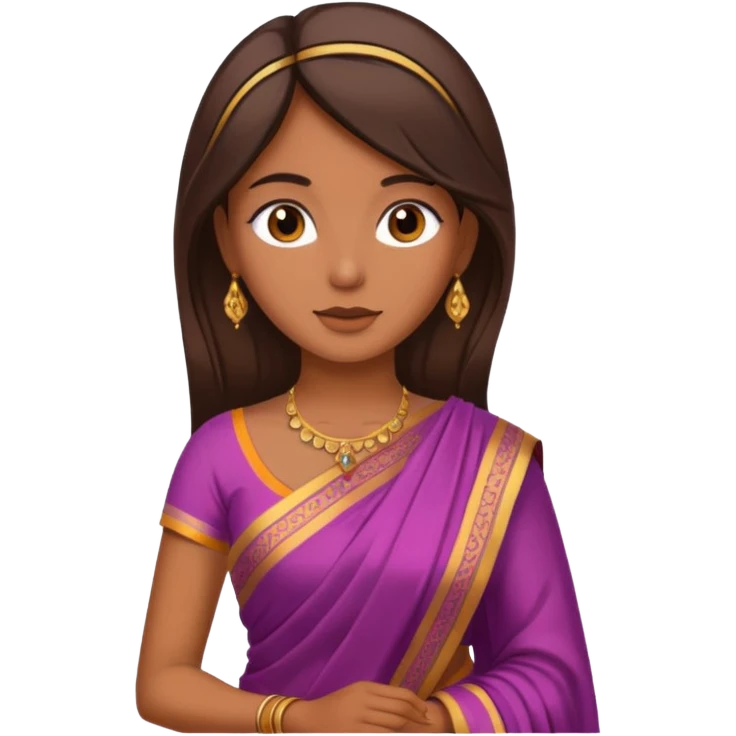 Brunette girl in sari emoji