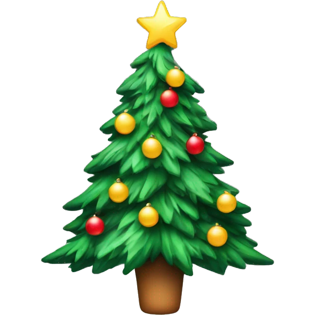 christmas tree colourful with a star on top emoji