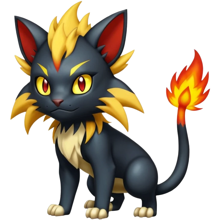 Luxray-Torracat-Pyroar-Fakémon-hybrid-creature (full body)  emoji