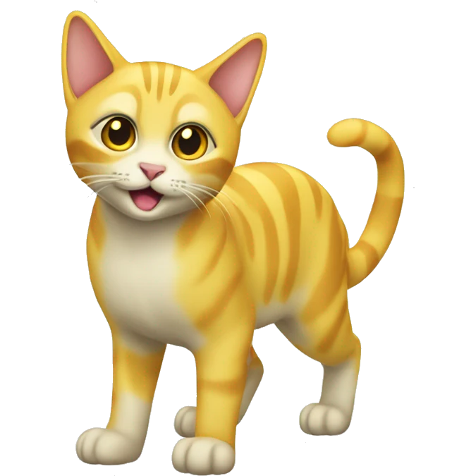 Yellow lombax-vernid-cat full body emoji