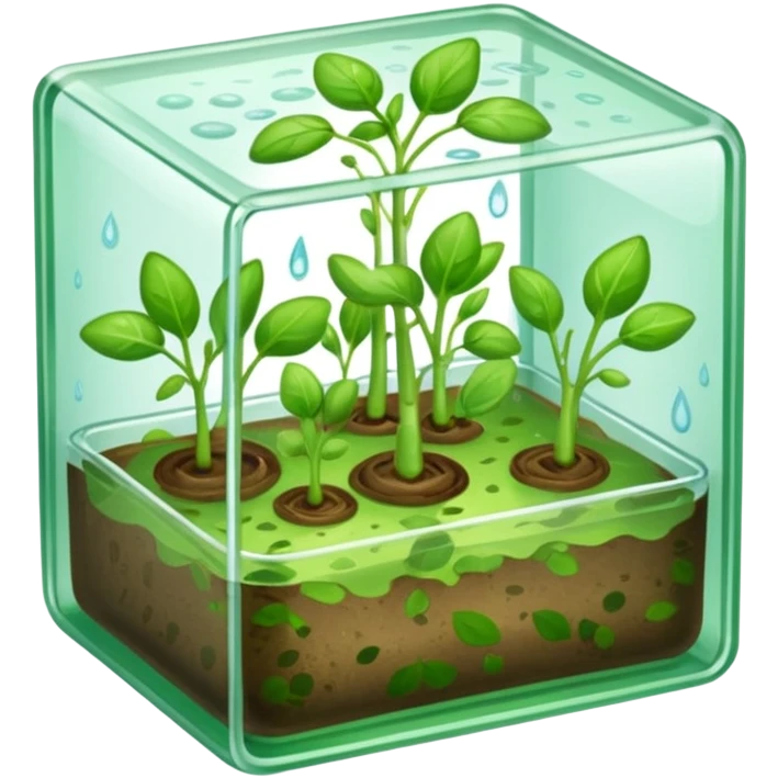 aromatic sprouts in a flat thin transparent box the base is almost invisible emoji
