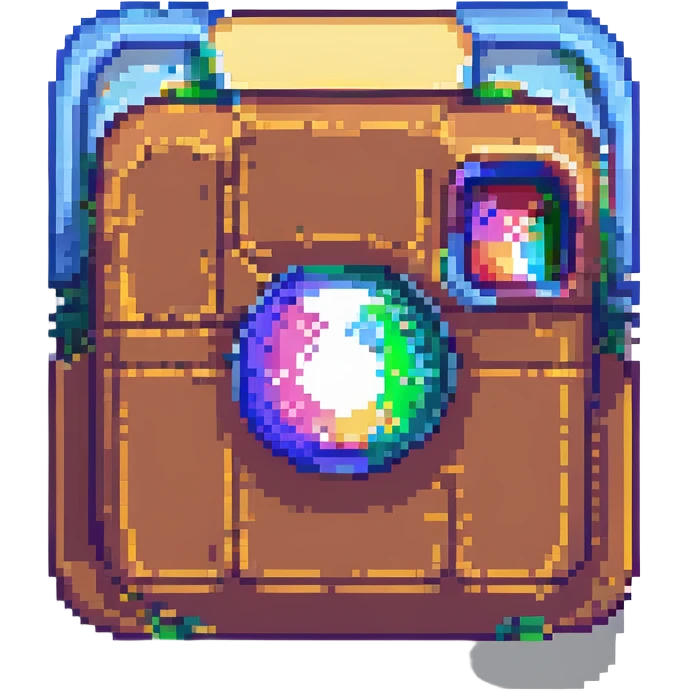 Instagram logo, pixel art style, retro, no text emoji