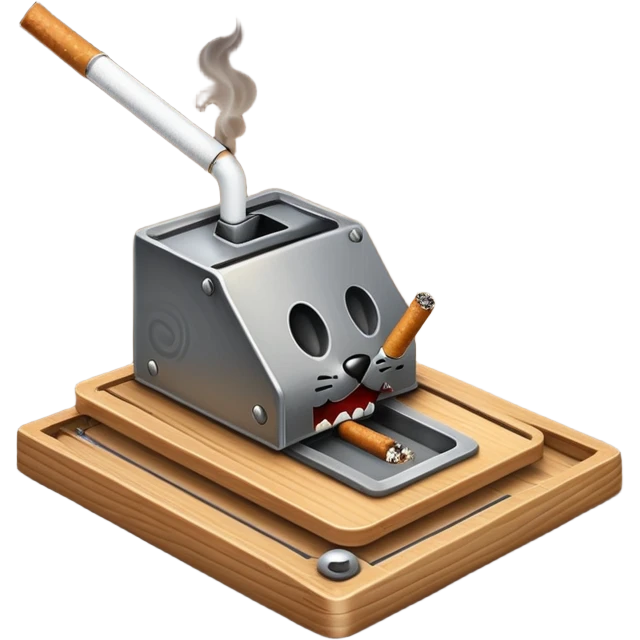 iOS mouse trap emoji but replace the cheese with a cigarette 🪤🚬 emoji