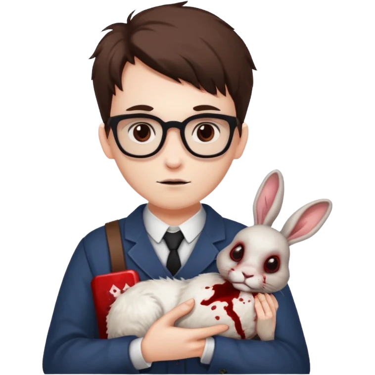 Nerd kills rabbit emoji