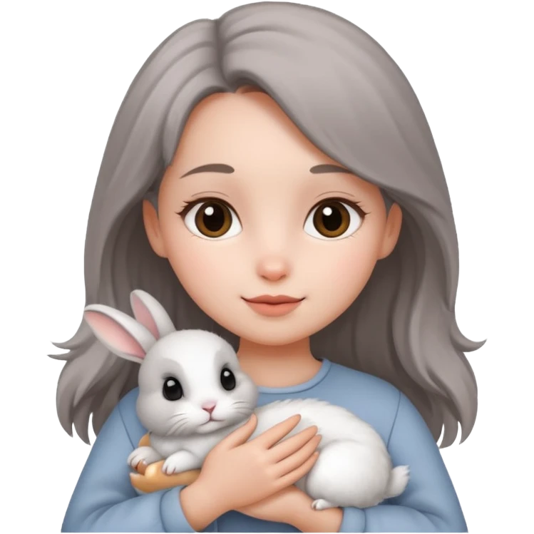 A girl with a cute rabbit  emoji