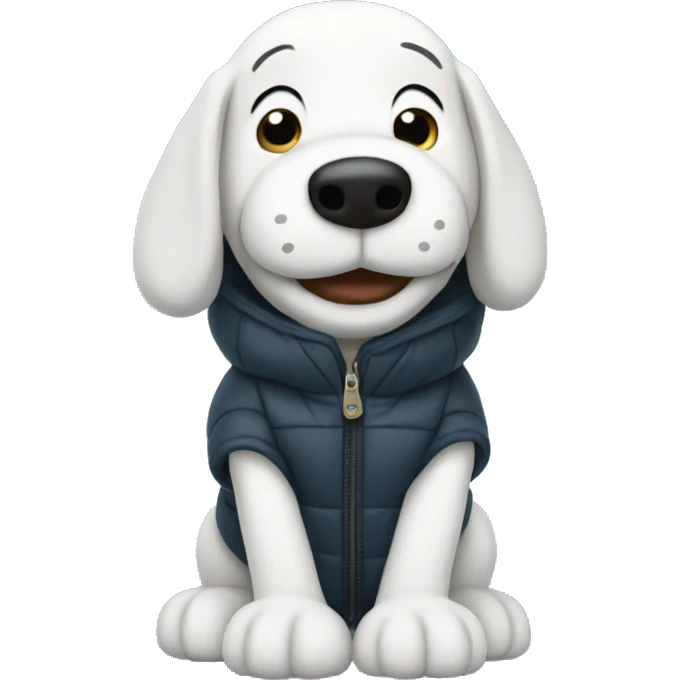 snoopy with a puffer jacket emoji