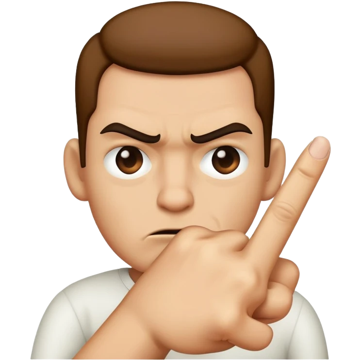 mean mug and middle finger emoji