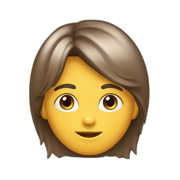 Garçon cheveux mi long marron lisse emoji