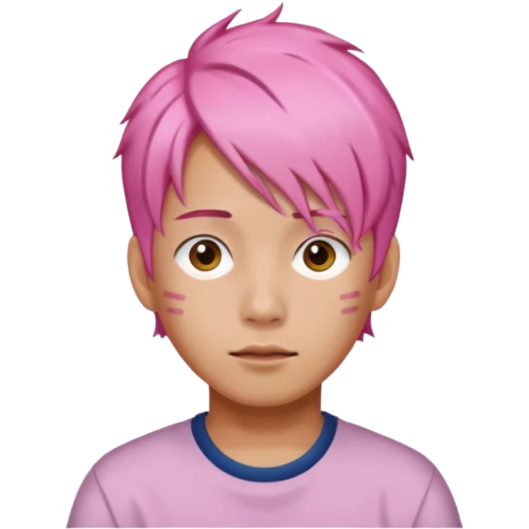 Korean boy with pink hair emoji
