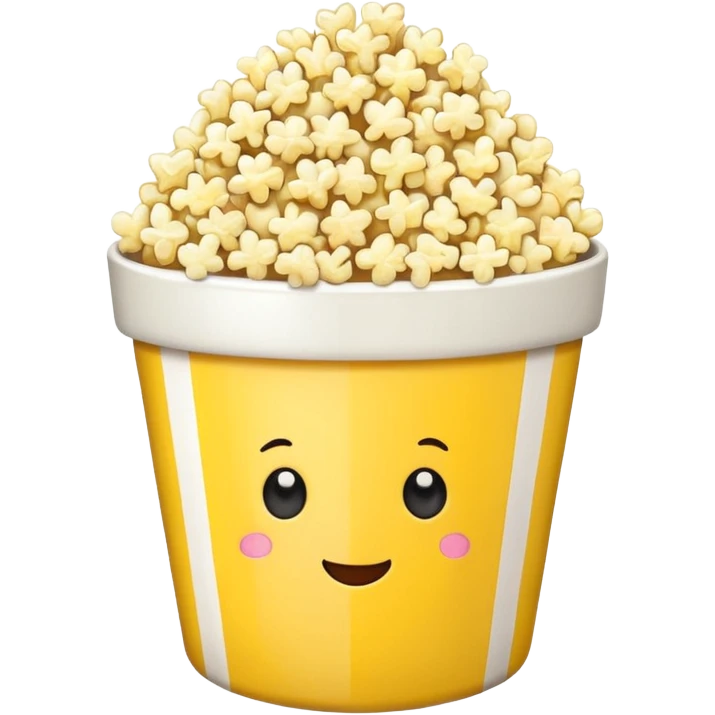 Popcorn in a striped cup with a TV emoji