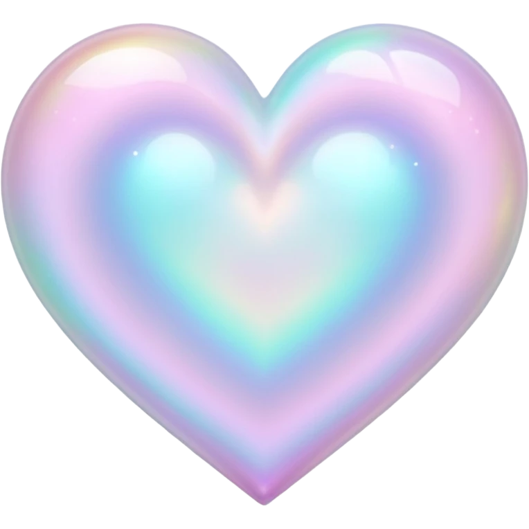 Pastel White iridescent nebula heart emoji