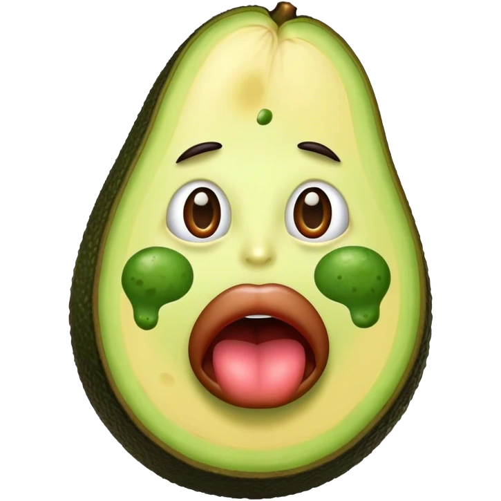 avocado with big lips emoji