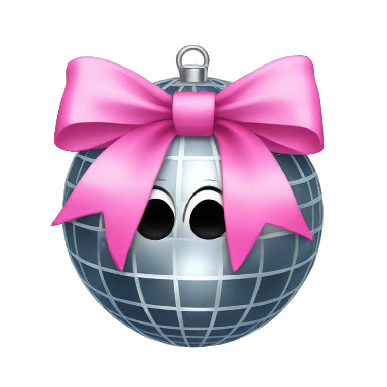 Disco ball with pink bow  emoji