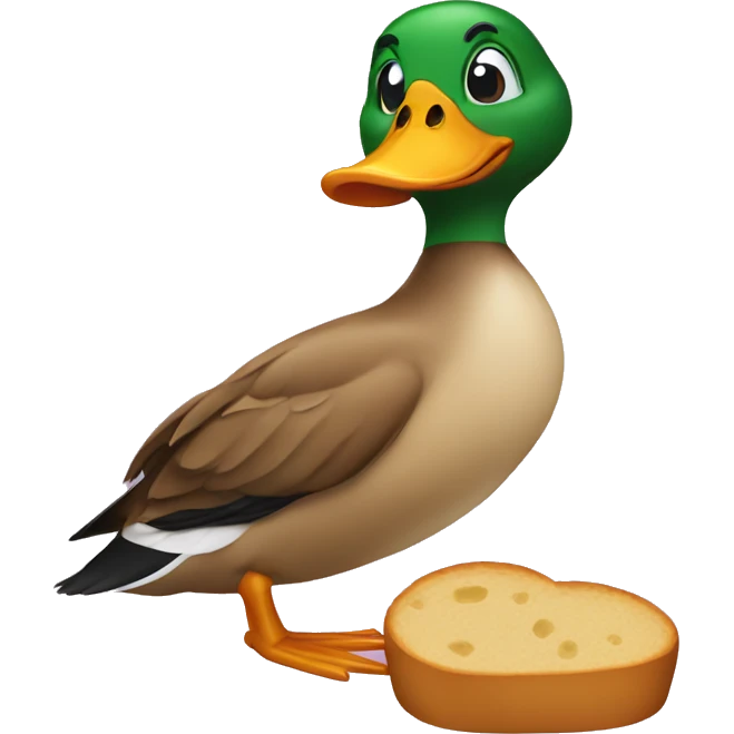 duck eating Bread emoji