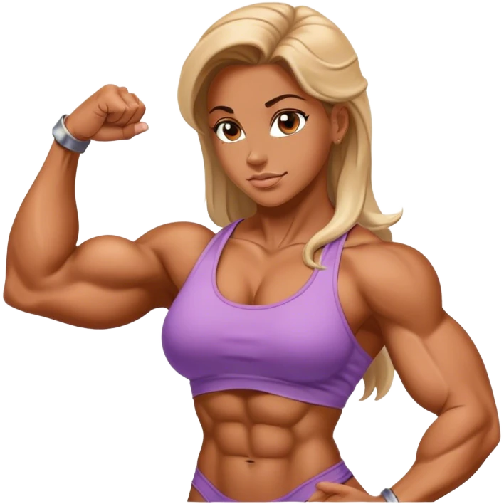 Female Bodybuilder showing biceps emoji