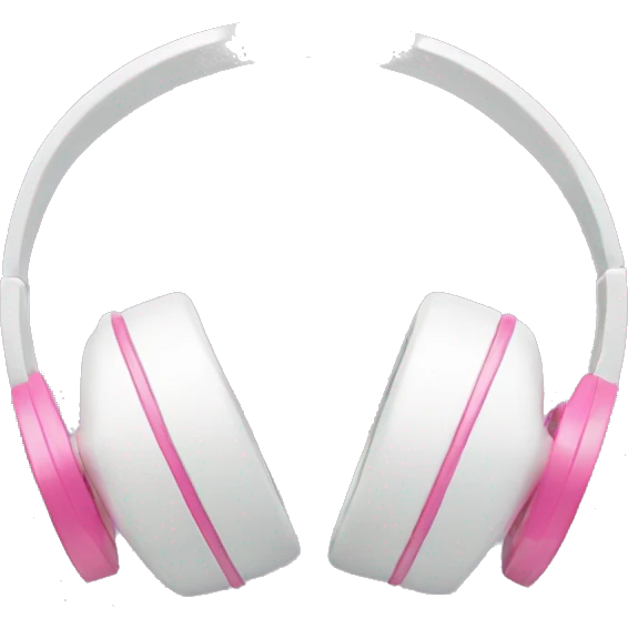 White headphones with pink bows  emoji