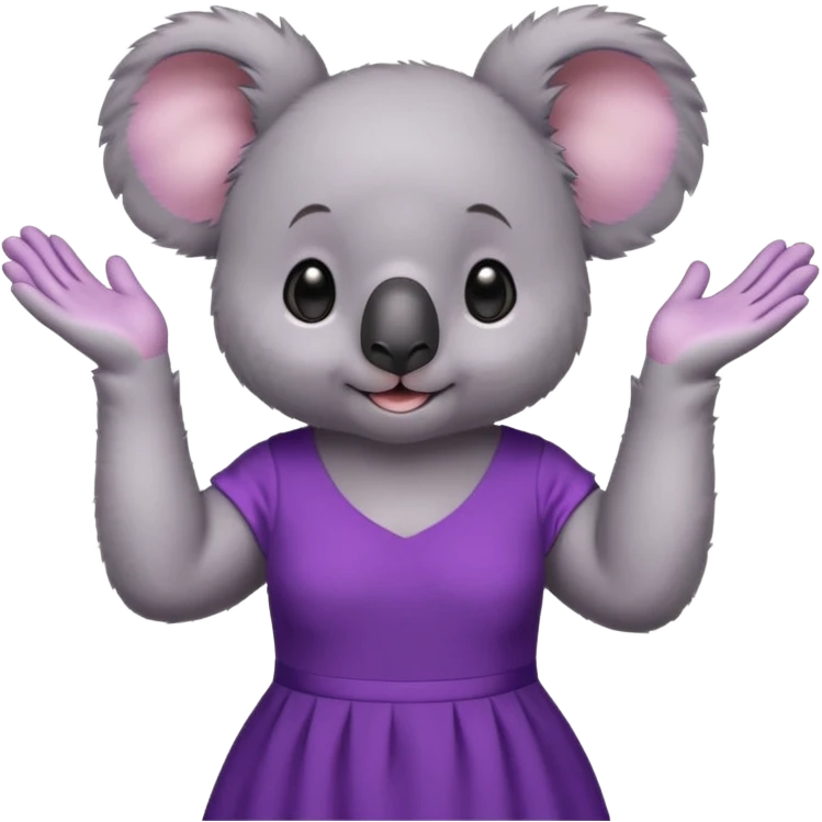 Koala purple drees eyelashe clapping emoji