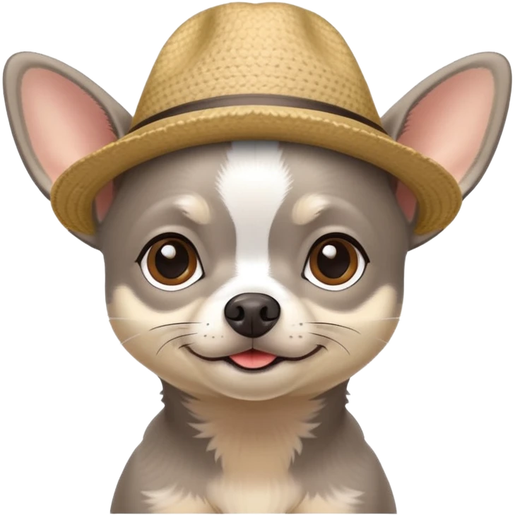Gray Chihuahua wearing a hat  emoji