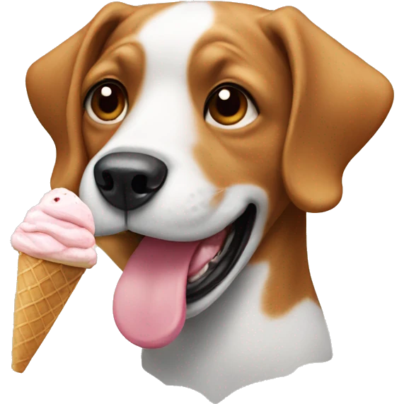 Dog eating ice cream  emoji