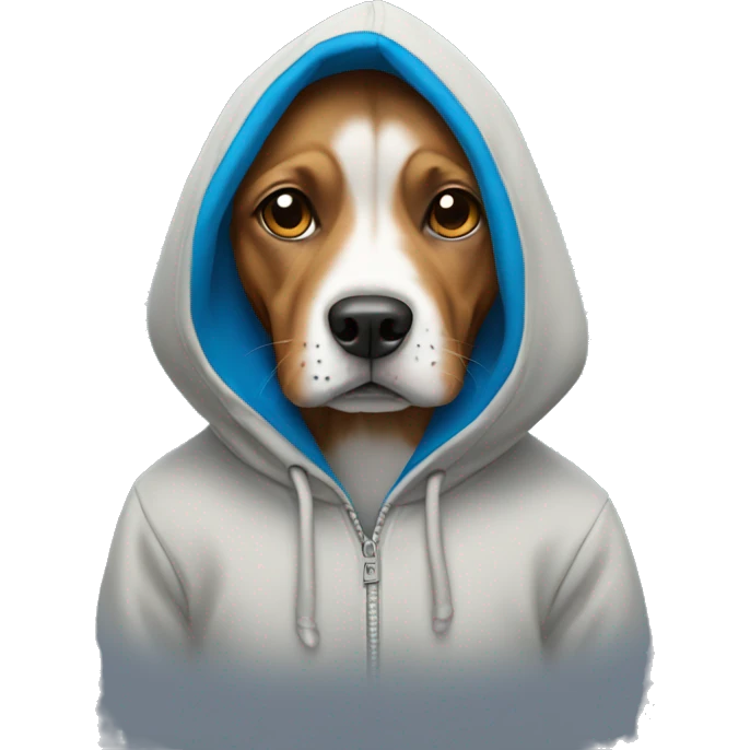 Dog wearing a hoodie emoji