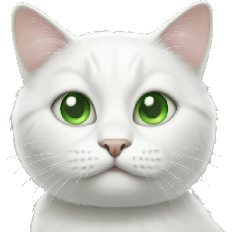 white cat with green eyes emoji