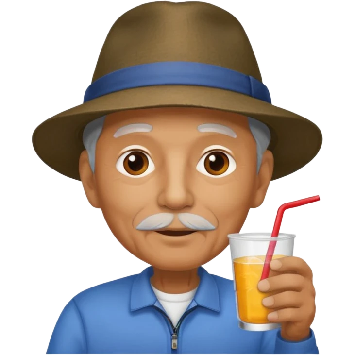 older men drink holder with hat emoji