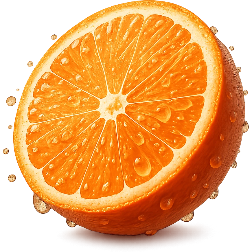 sparkling orange slice, no background emoji