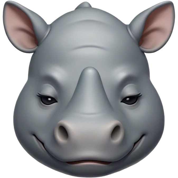 Meme-Worthy Cute Sleeping Rhinoceros Portrait Emoji, Head resting peacefully with a contented smile, showcasing a massive, robust build and a luxuriously soft slate-gray hide, eyes shut in a serene, restful nap, Simplified yet hilariously adorable features, highly detailed, glowing with a soft, drowsy light, high shine, relaxed and utterly lovable, stylized with an air of playful laziness, bright and heartwarming, soft glowing outline, capturing the essence of a comically sleepy rhinoceros, so meme-worthy it feels like it could instantly become the next viral sensation of adorable slumber! emoji