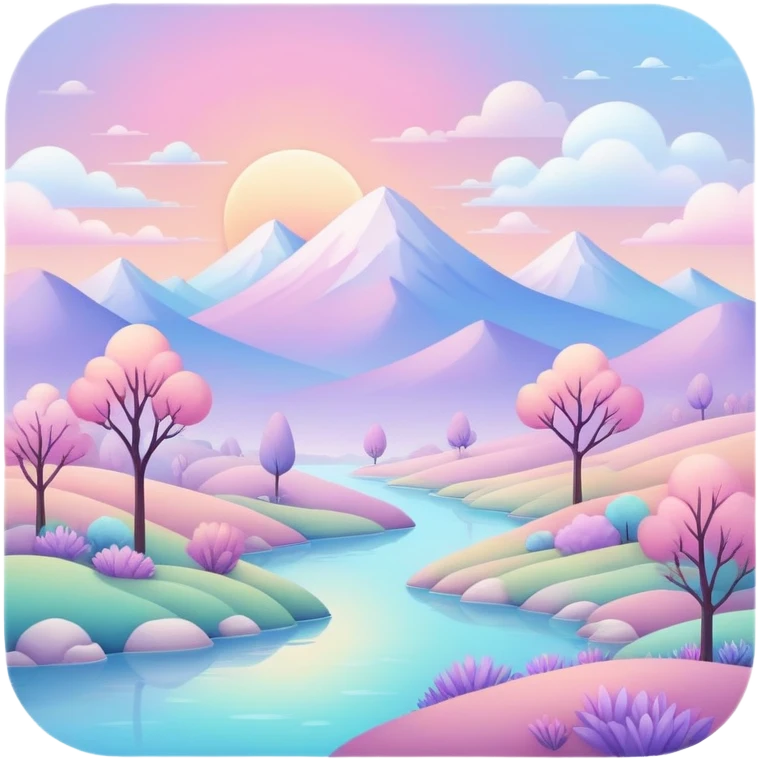 pastel surreal  landscape emoji