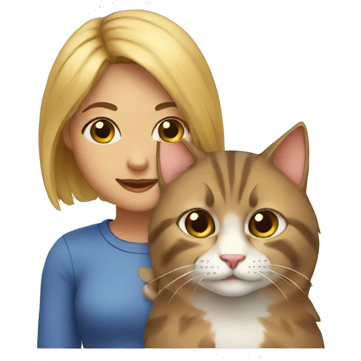 Girl and a cat  emoji