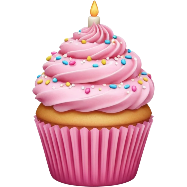 Cupcake with pink icing emoji