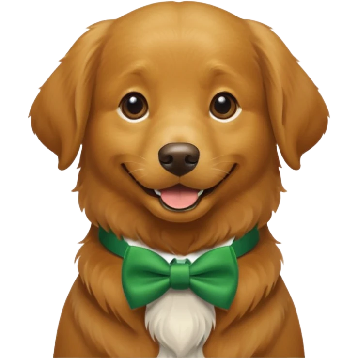 dog with a green bow tie emoji
