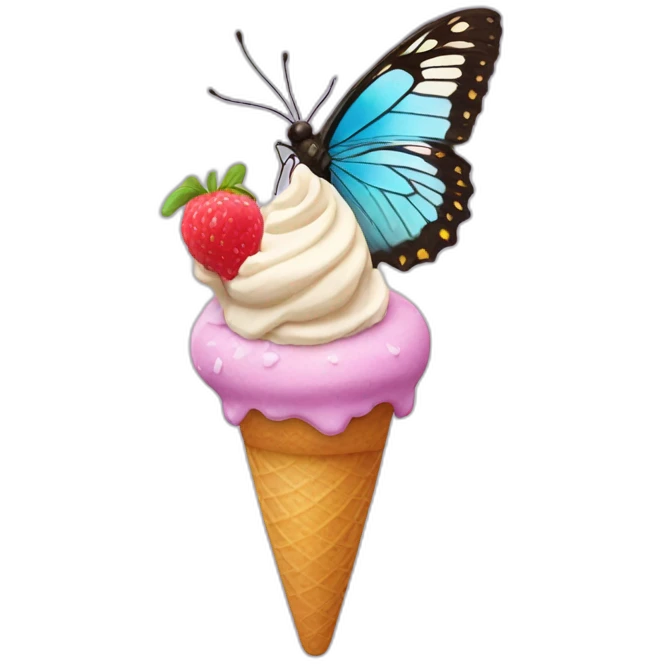 Butterfly with ice cream  emoji