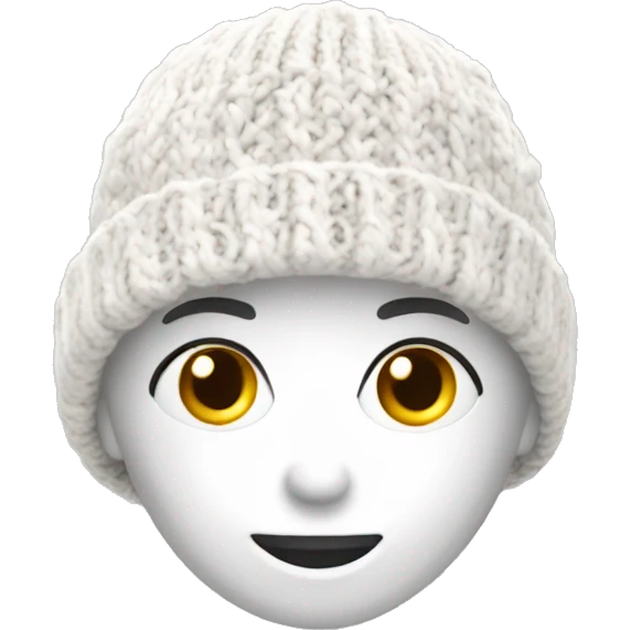 white knitted wool cap piece of clothing emoji